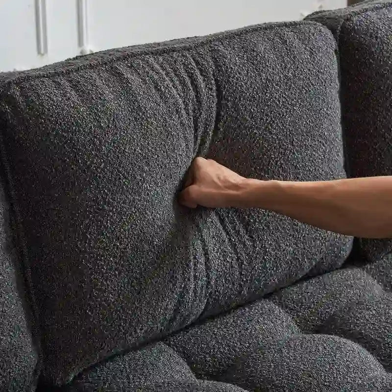 Canapé modulable d'intérieur à 3 places avec pieds trépied dorés