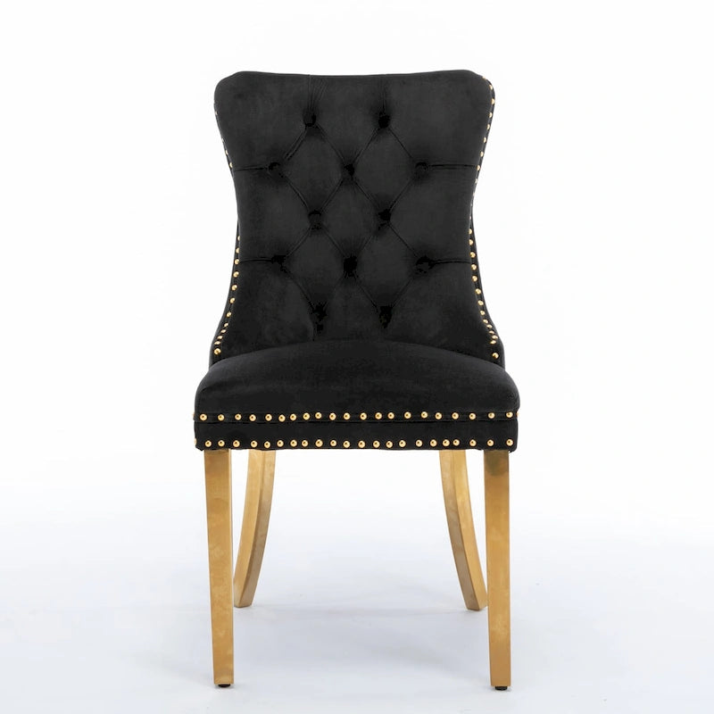 Chaise de salle à manger tapissée de velours avec pieds en acier inoxydable chromé