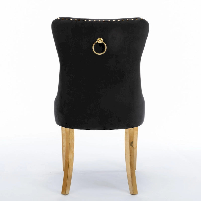 Chaise de salle à manger tapissée de velours avec pieds en acier inoxydable chromé