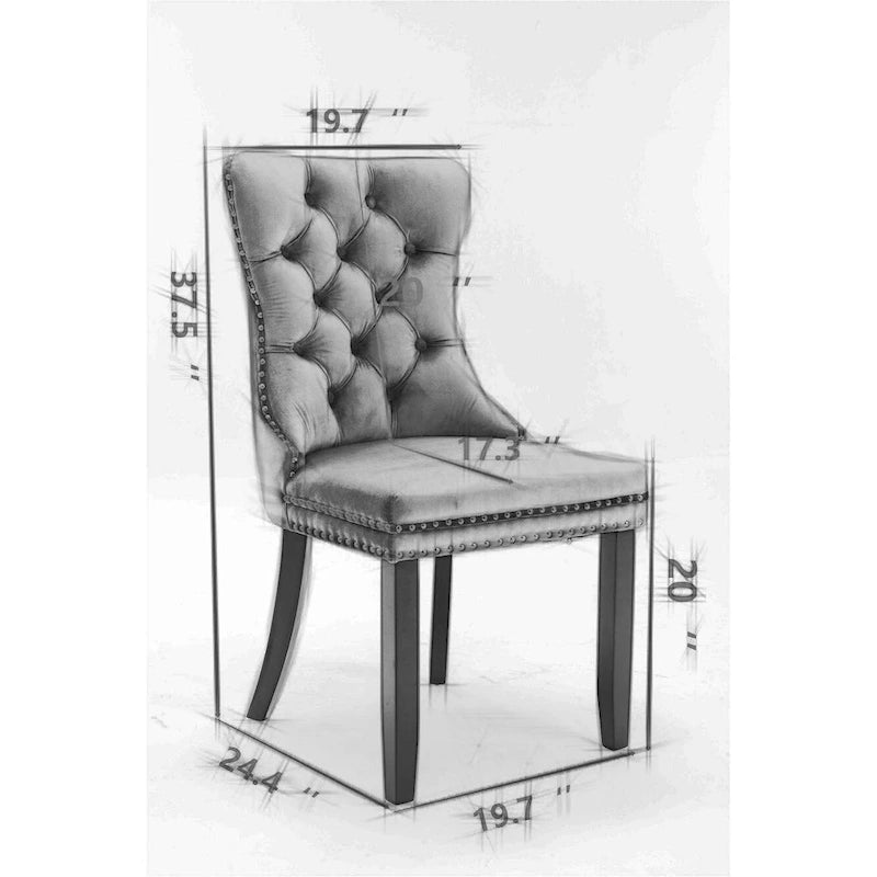 Chaise de salle à manger tapissée de velours avec pieds en acier inoxydable chromé