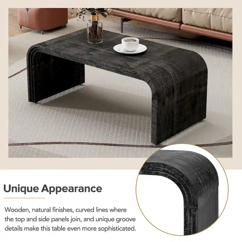 Table basse de style Art déco incurvé – 23,60 x 47,20 x 18,50