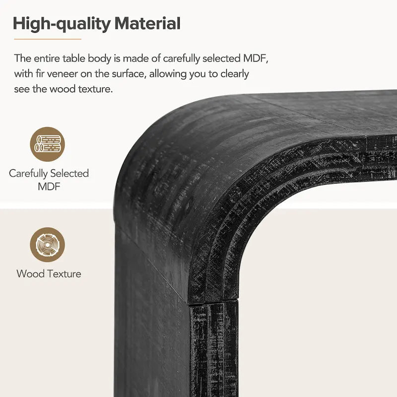 Table basse de style Art déco incurvé – 23,60 x 47,20 x 18,50
