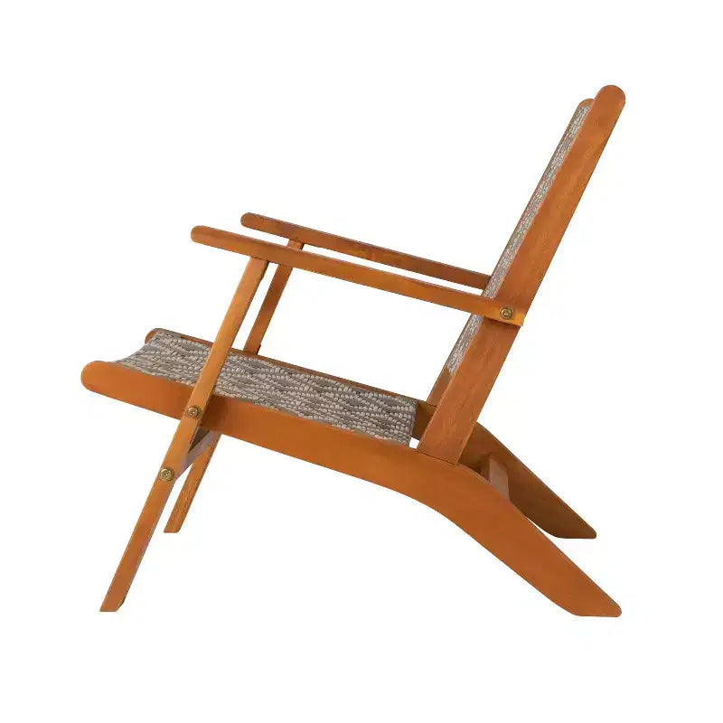 Balkene Home Chaise d'extérieur Vega en osier toutes saisons résistant aux intempéries, avec construction en bois d'acacia et accoudoirs confortables - Osier tissé en losange