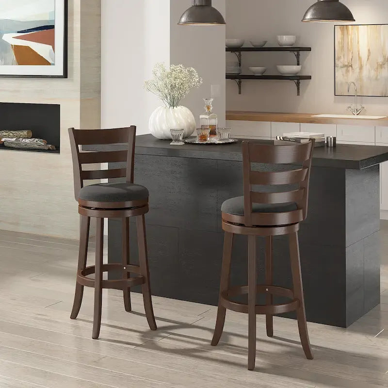 Tabouret de bar pivotant Rovinj à dossier échelle, hauteur 29 po
