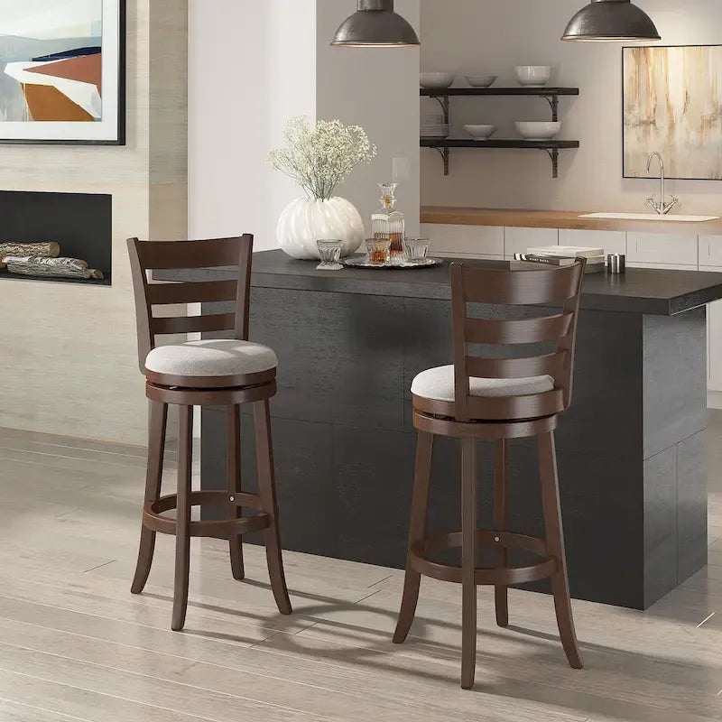Tabouret de bar pivotant Rovinj à dossier échelle, hauteur 29 po