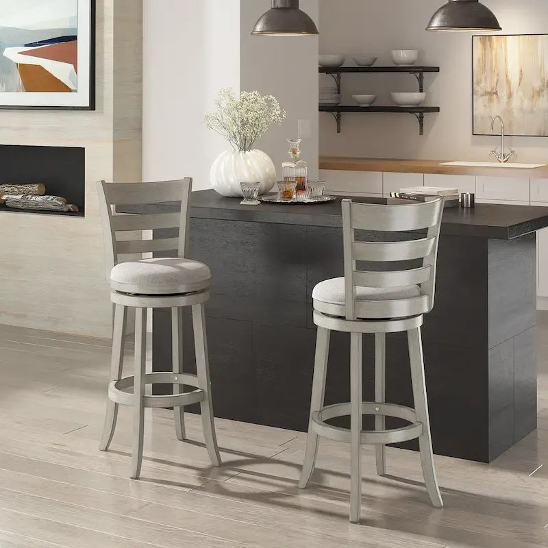 Tabouret de bar pivotant Rovinj à dossier échelle, hauteur 29 po
