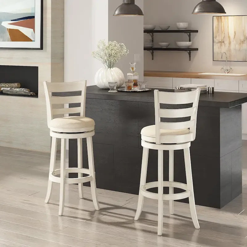 Tabouret de bar pivotant Rovinj à dossier échelle, hauteur 29 po