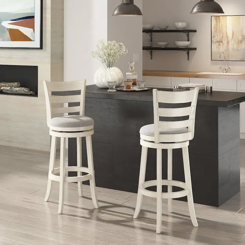 Tabouret de bar pivotant Rovinj à dossier échelle, hauteur 29 po