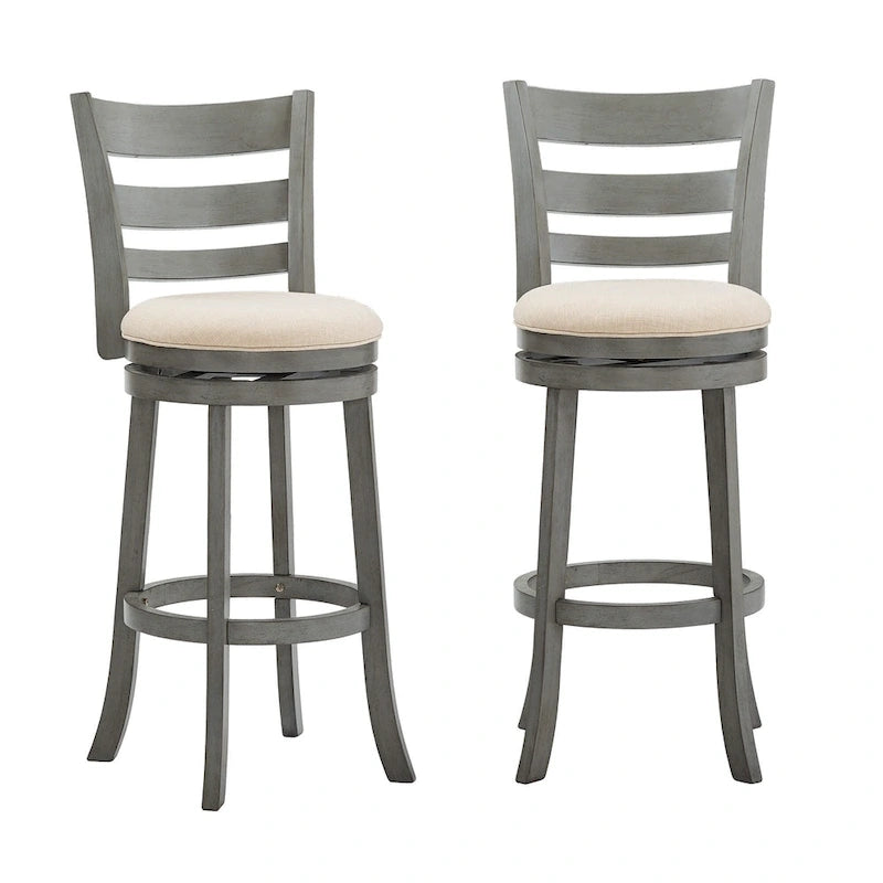 Tabouret de bar pivotant Rovinj à dossier échelle, hauteur 29 po