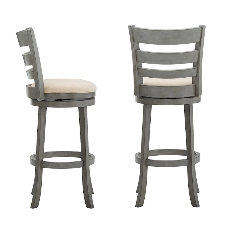Tabouret de bar pivotant Rovinj à dossier échelle, hauteur 29 po