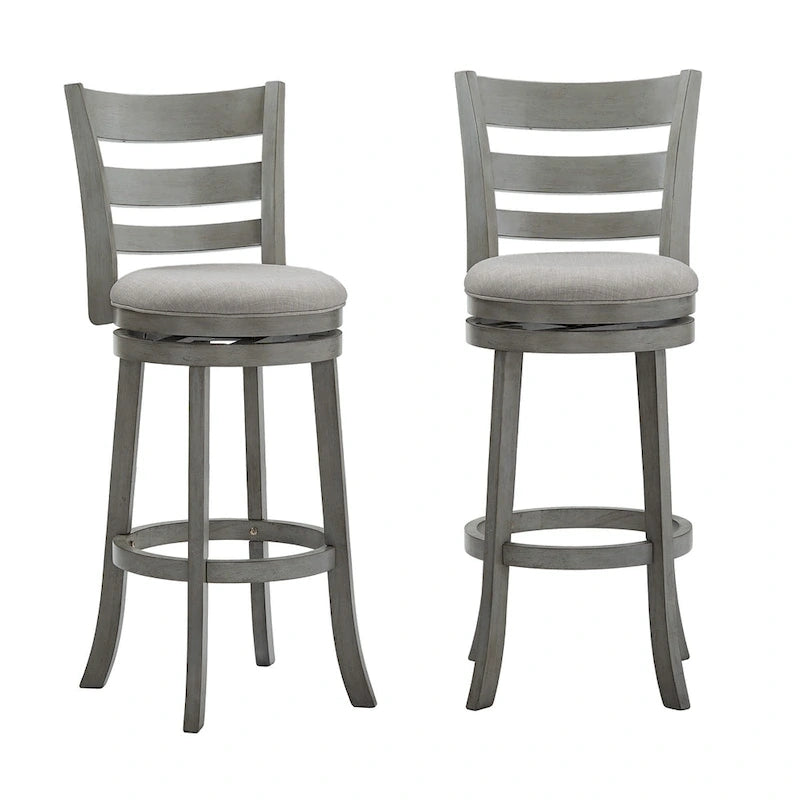 Tabouret de bar pivotant Rovinj à dossier échelle, hauteur 29 po