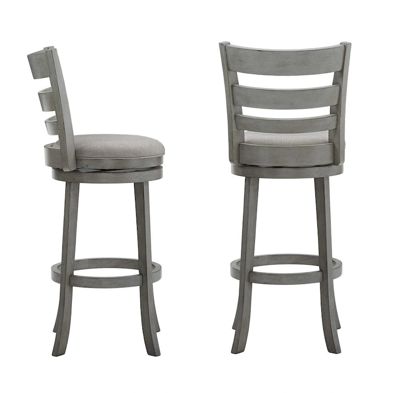 Tabouret de bar pivotant Rovinj à dossier échelle, hauteur 29 po