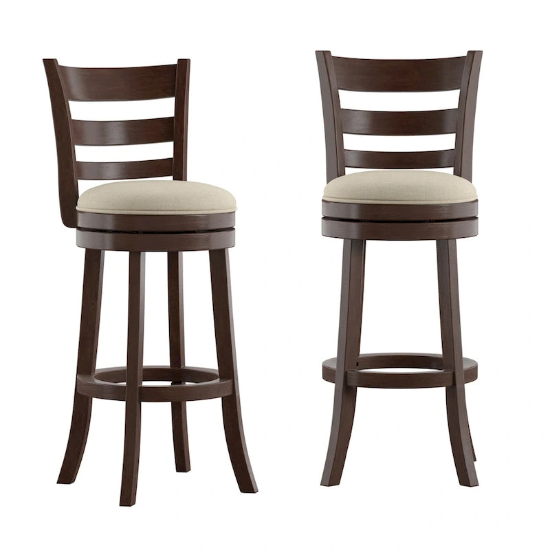 Tabouret de bar pivotant Rovinj à dossier échelle, hauteur 29 po