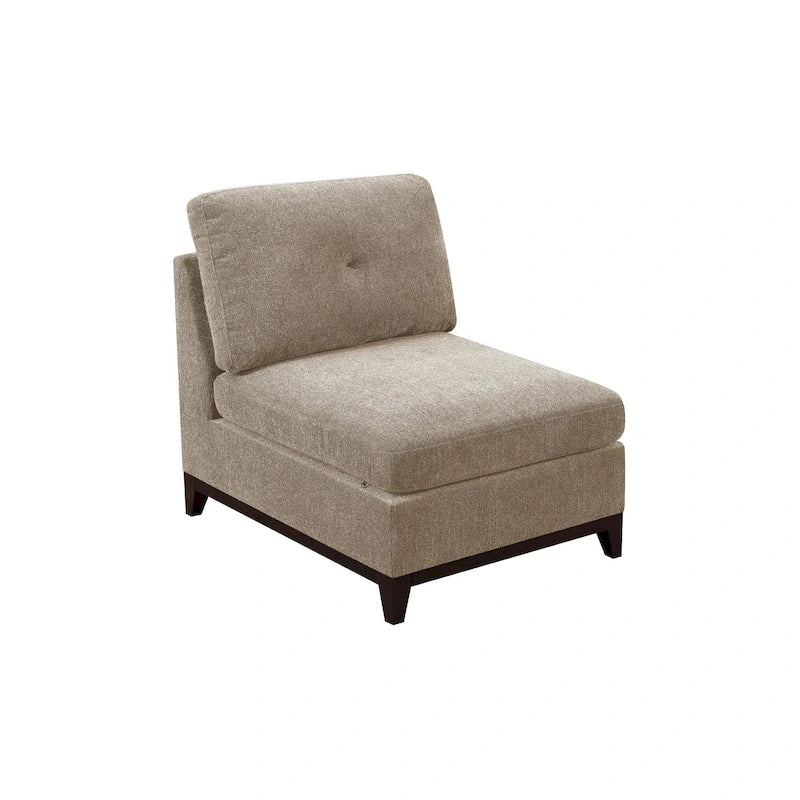 Canapé d'angle modulable en chenille couleur camel