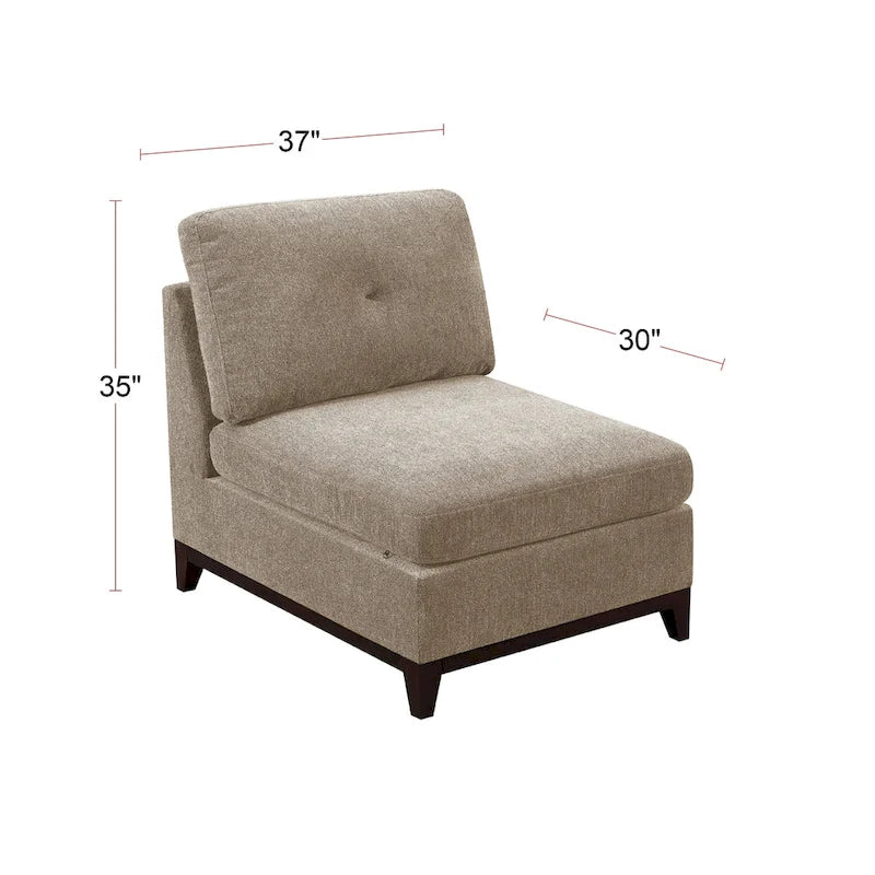 Canapé d'angle modulable en chenille couleur camel