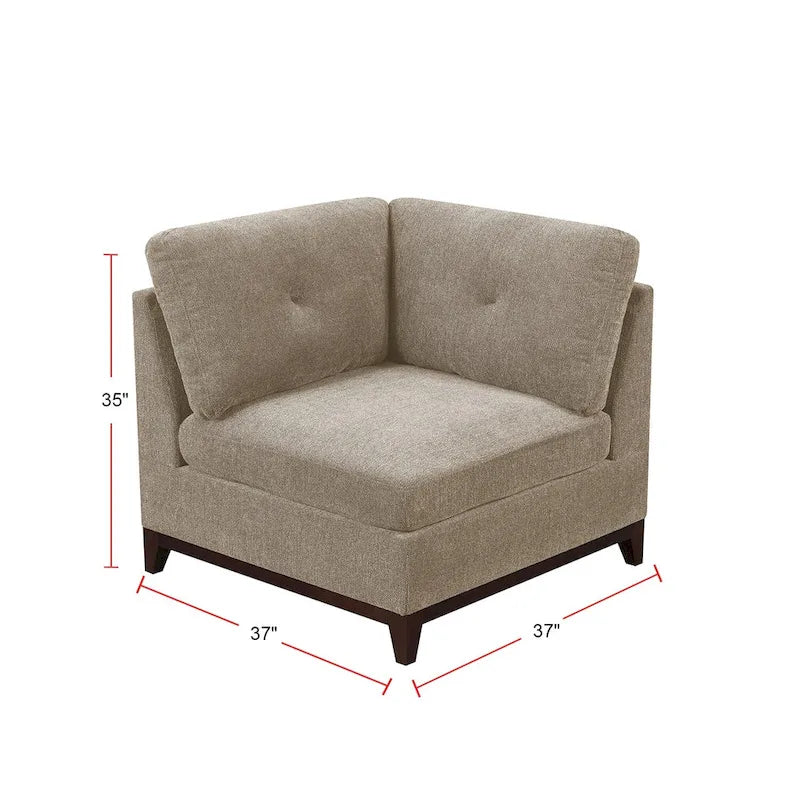 Canapé d'angle modulable en chenille couleur camel