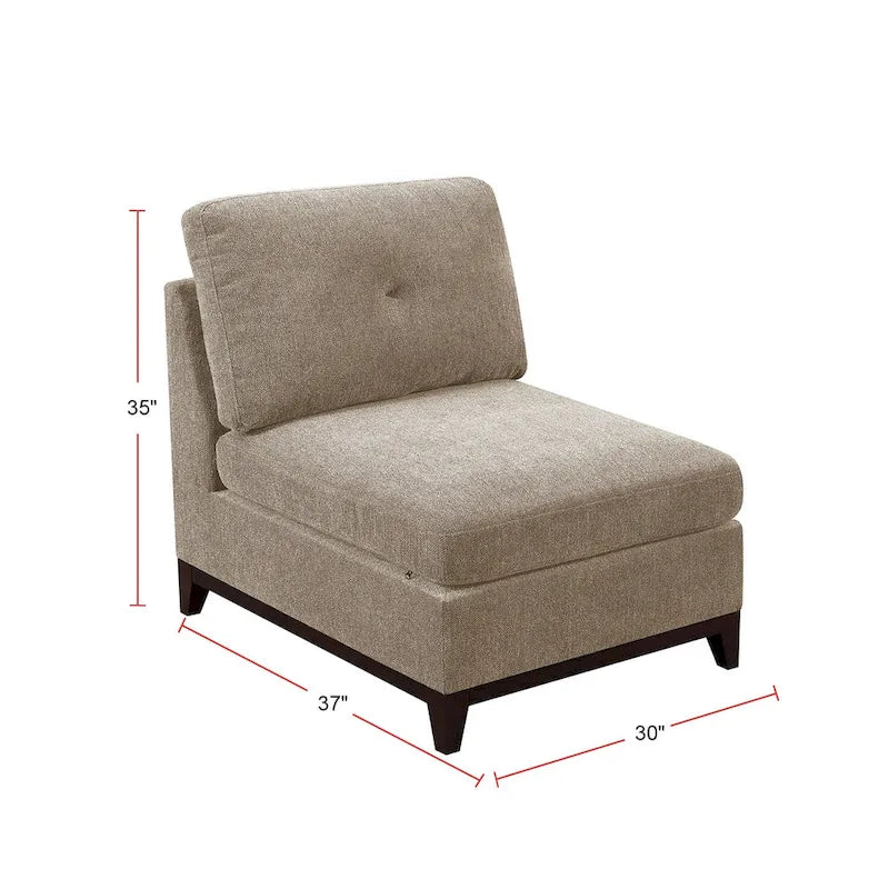 Canapé d'angle modulable en chenille couleur camel