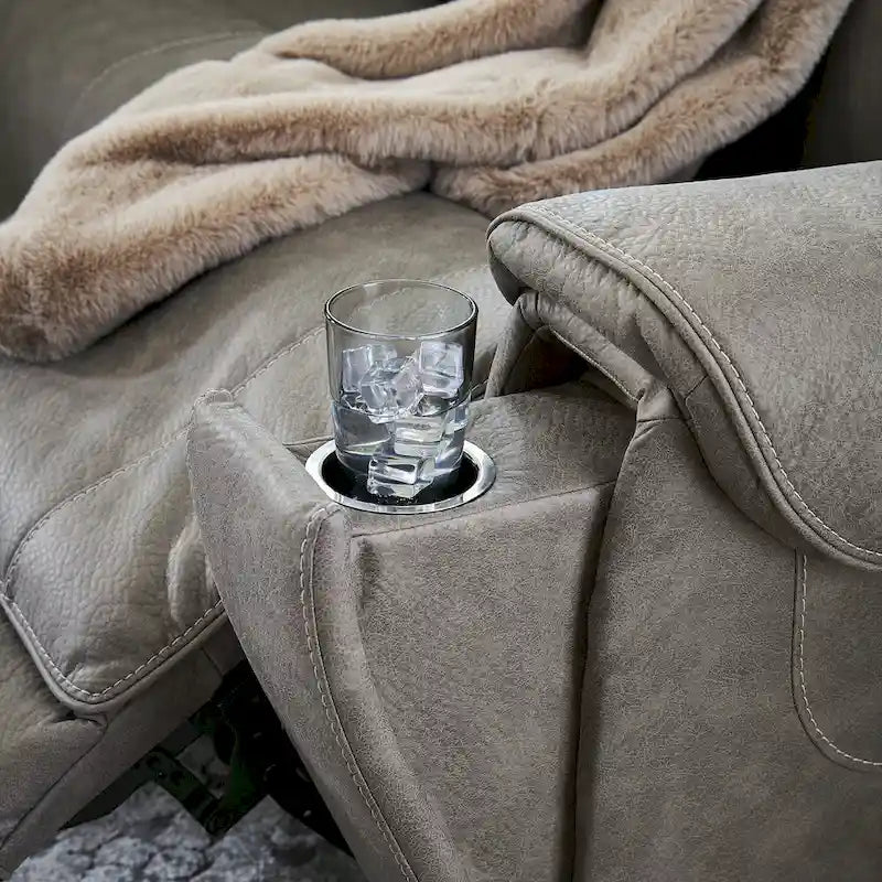 Signature Design by Ashley Starbot Gray, canapé inclinable électrique 3 places - 101L x 42P x 42H
