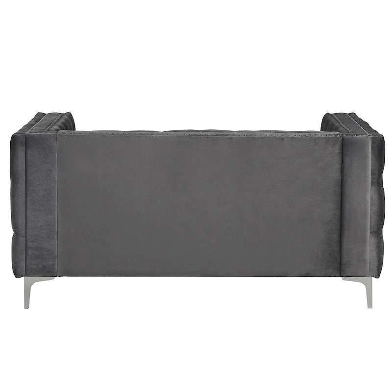 Morden Fort Ensemble canapé et causeuse 2 places en velours hollandais beige, avec pieds en fer
