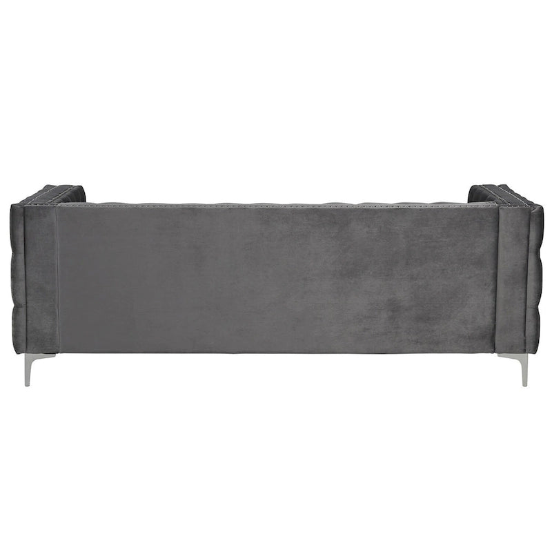 Morden Fort Ensemble canapé et causeuse 2 places en velours hollandais beige, avec pieds en fer