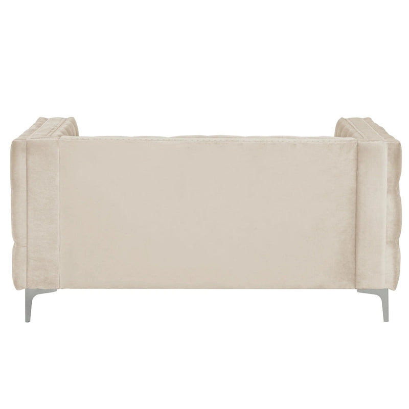 Morden Fort Ensemble canapé et causeuse 2 places en velours hollandais beige, avec pieds en fer