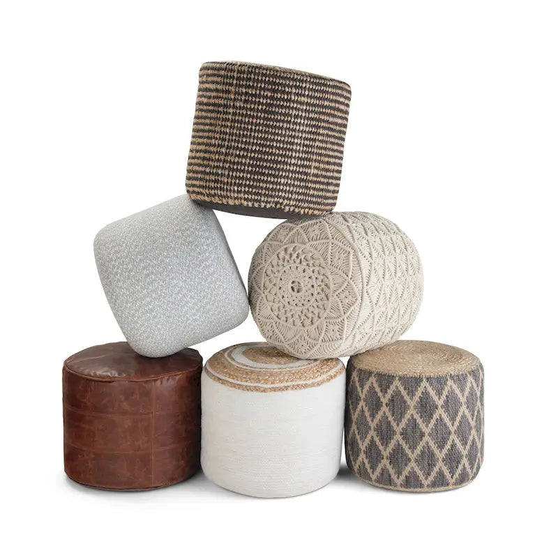 WYNDENHALL Brodie Pouf rond tressé