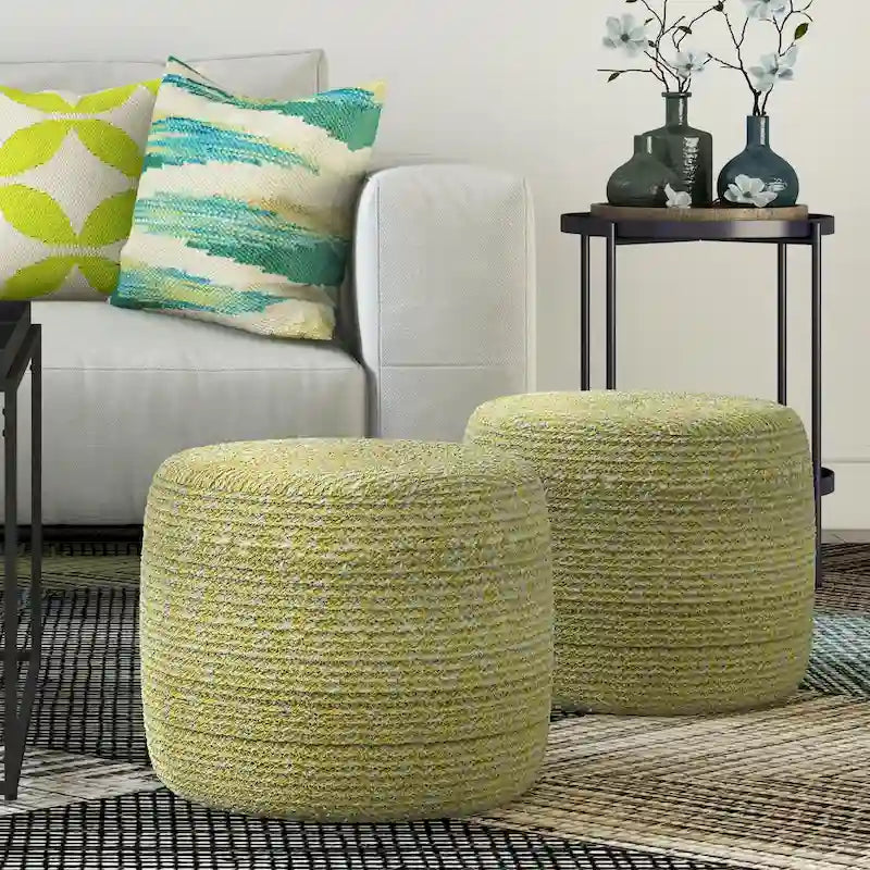 WYNDENHALL Brodie Pouf rond tressé