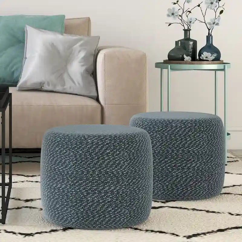 WYNDENHALL Brodie Pouf rond tressé