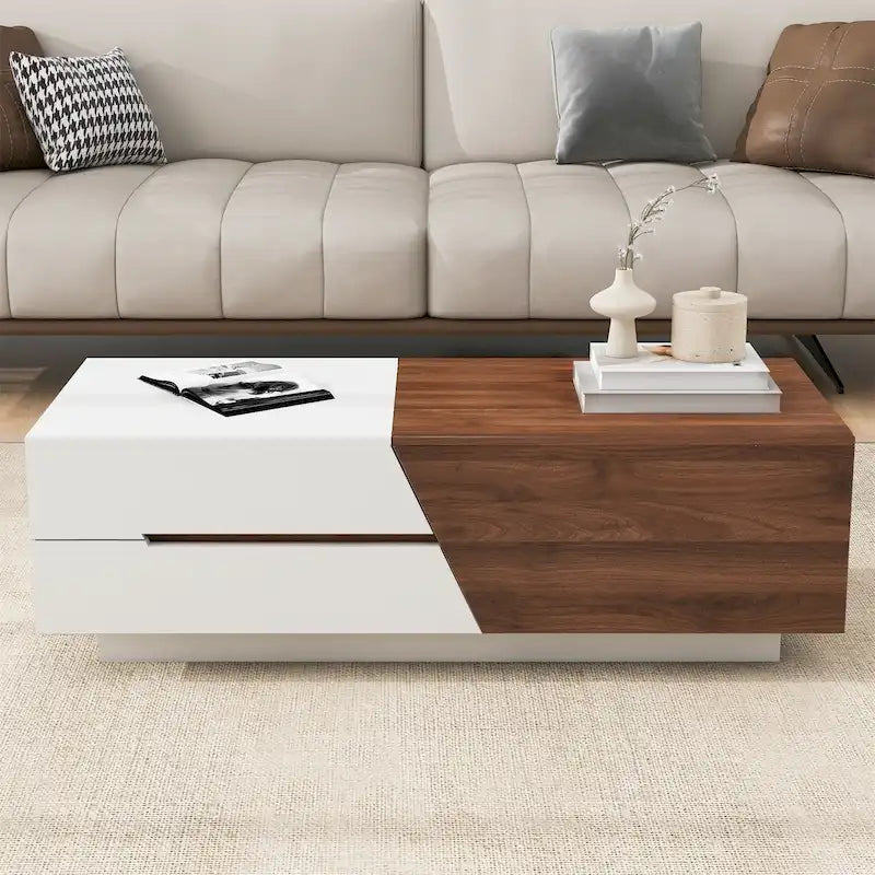 Table basse moderne extensible Merax avec plateau coulissant
