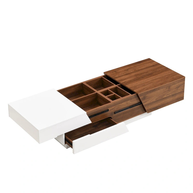 Table basse moderne extensible Merax avec plateau coulissant