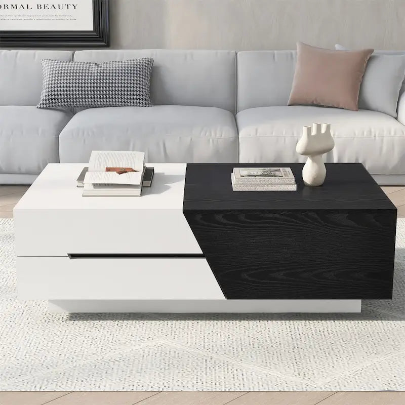 Table basse moderne extensible Merax avec plateau coulissant