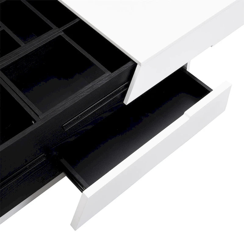 Table basse moderne extensible Merax avec plateau coulissant