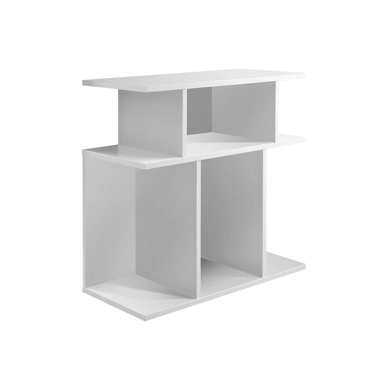HomeRoots Table d'appoint en bois blanc avec six étagères ouvertes - 11,75 po