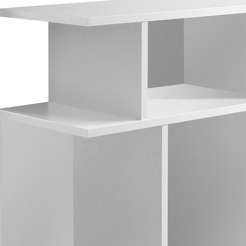 HomeRoots Table d'appoint en bois blanc avec six étagères ouvertes - 11,75 po