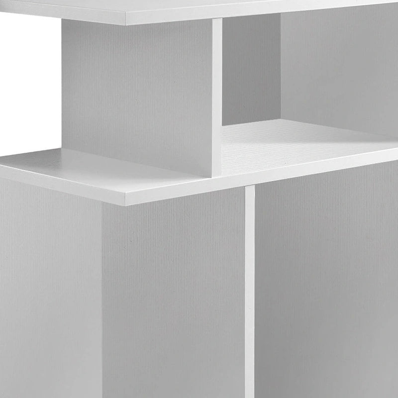 HomeRoots Table d'appoint en bois blanc avec six étagères ouvertes - 11,75 po