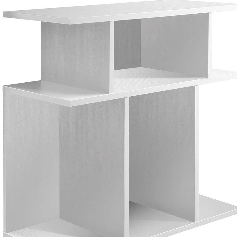 HomeRoots Table d'appoint en bois blanc avec six étagères ouvertes - 11,75 po