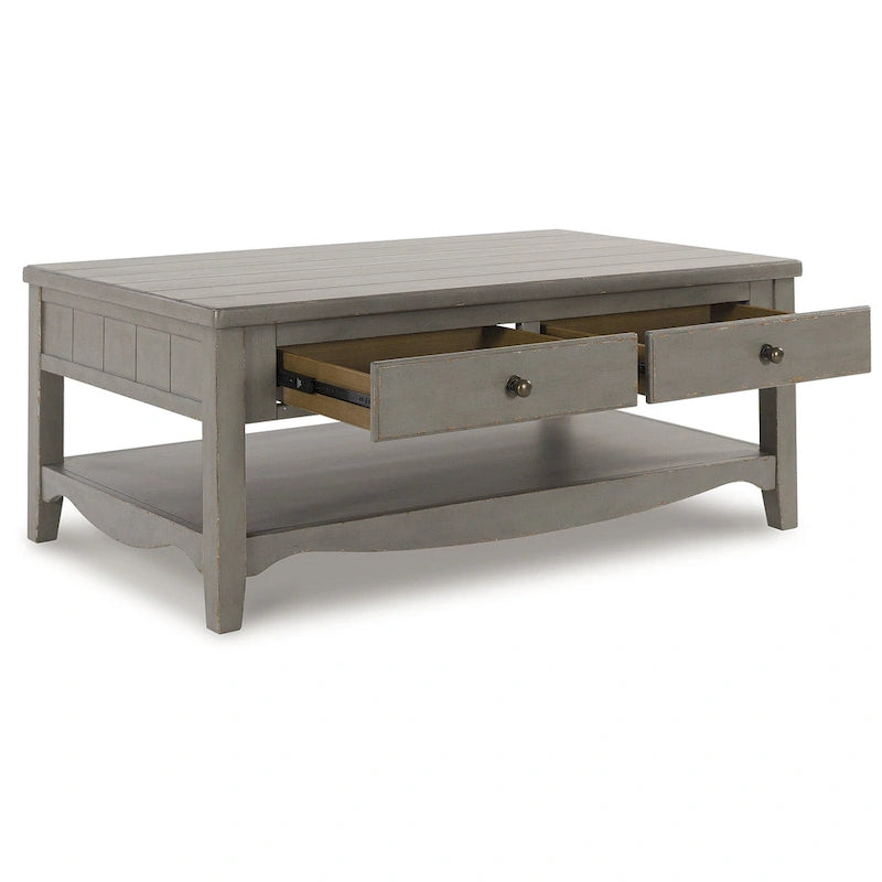Signature Design by Ashley Charina - Table basse rectangulaire gris antique - 50 larg. x 30 prof. x 20 haut.