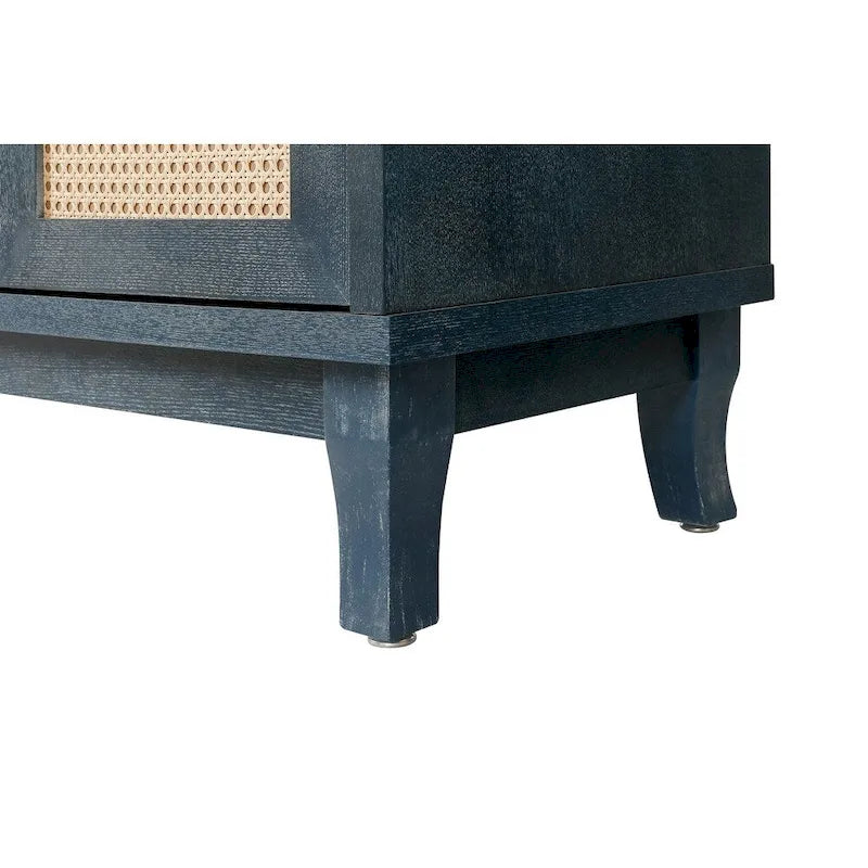 Meuble de rangement d'appoint avec 4 portes en rotin