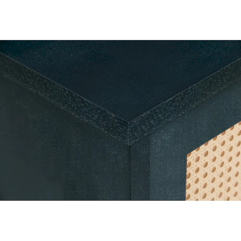 Meuble de rangement d'appoint avec 4 portes en rotin