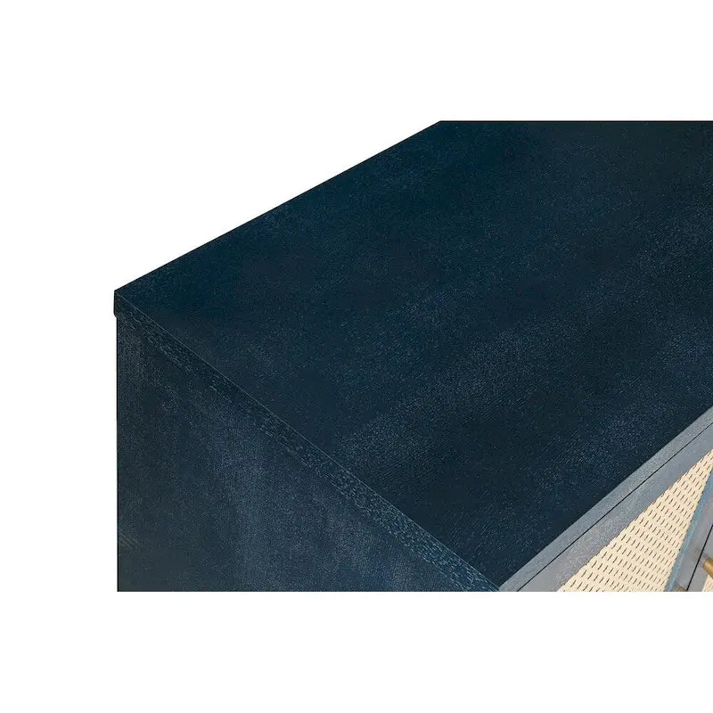 Meuble de rangement d'appoint avec 4 portes en rotin