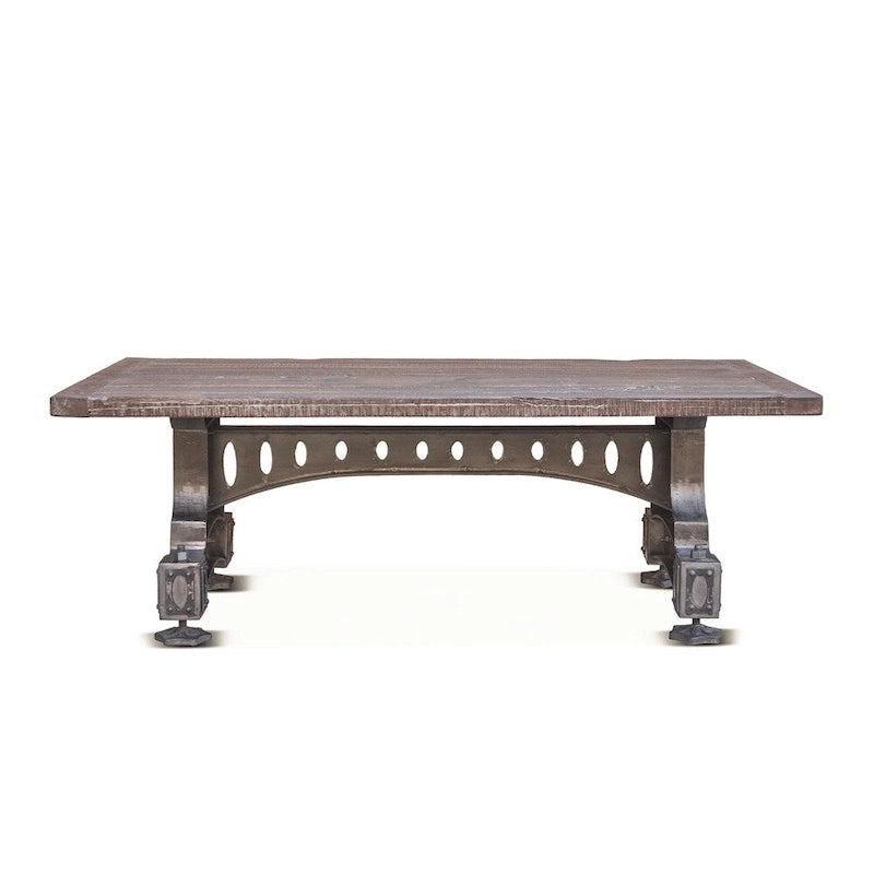Table en fonte Sterling avec plateau en teck recyclé