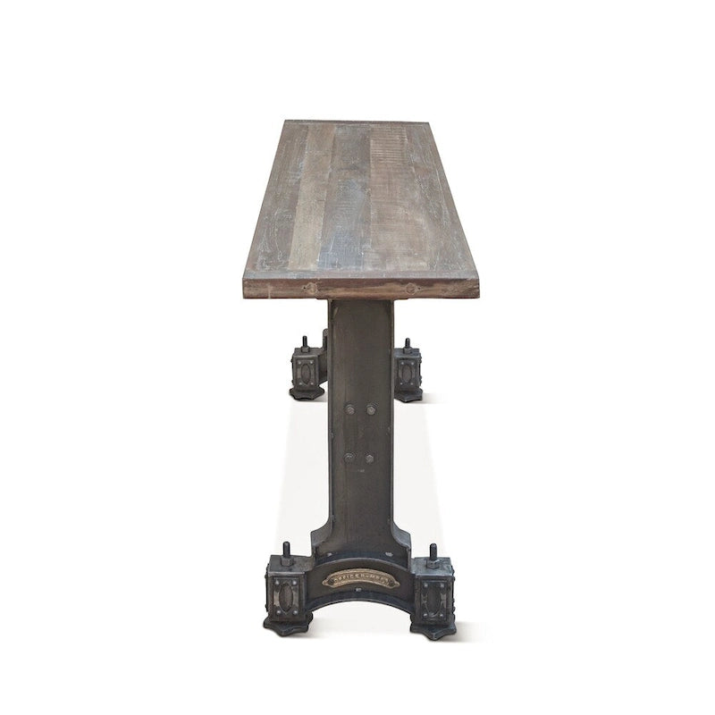 Table en fonte Sterling avec plateau en teck recyclé