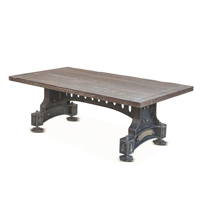 Table en fonte Sterling avec plateau en teck recyclé