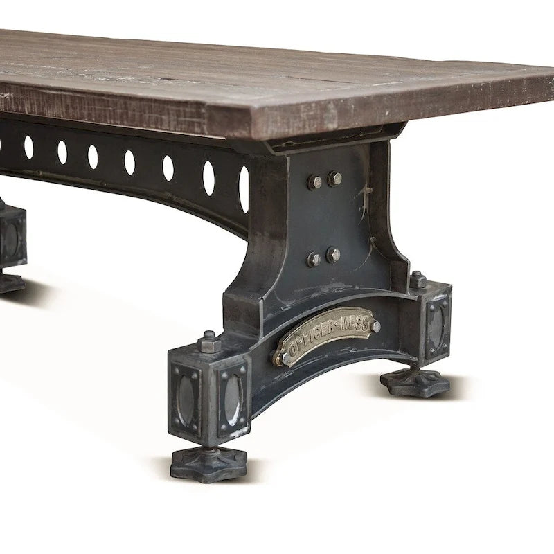 Table en fonte Sterling avec plateau en teck recyclé