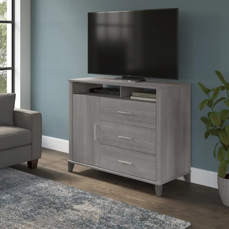 Meuble télé haut Somerset avec rangement par Bush Furniture