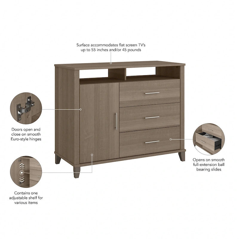 Meuble télé haut Somerset avec rangement par Bush Furniture