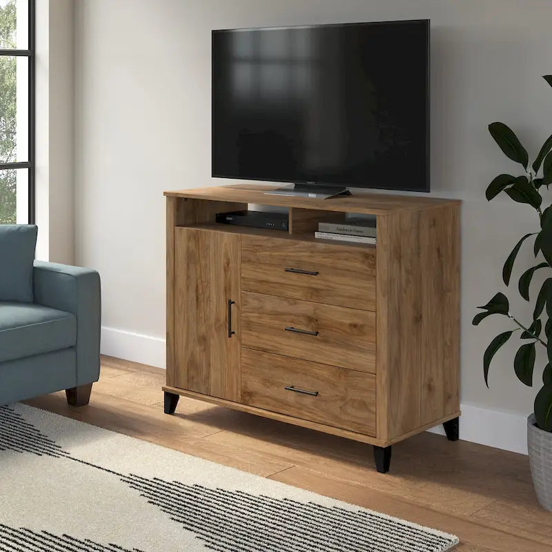 Meuble télé haut Somerset avec rangement par Bush Furniture