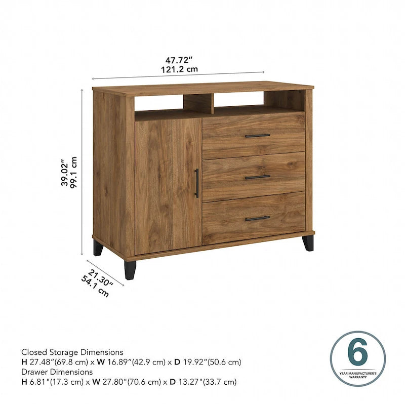 Meuble télé haut Somerset avec rangement par Bush Furniture