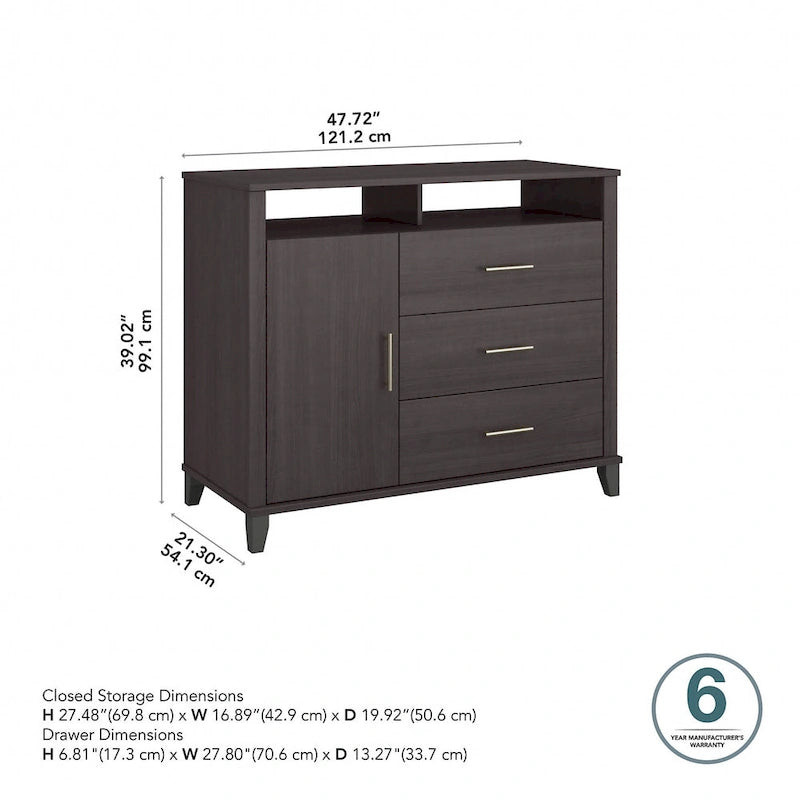 Meuble télé haut Somerset avec rangement par Bush Furniture