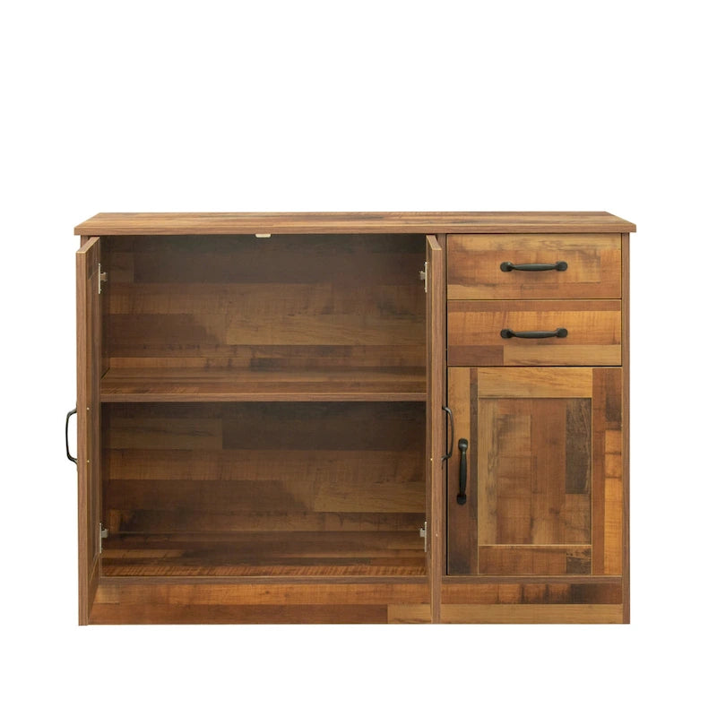 Buffet moderne en bois avec 2 portes, 1 rangement et 2 tiroirs - Console de rangement pour entrée/salle à manger avec portes